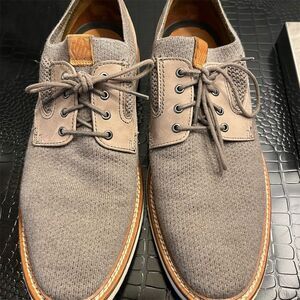 Johnston & Murphy Men's Gray Knit Loafers Size9‎ 1/2 Casual Lace Up Shoes